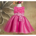 Atacado rendas rosa na altura do joelho vestido 2015 New arrival costume for kids party vestido de princesa
